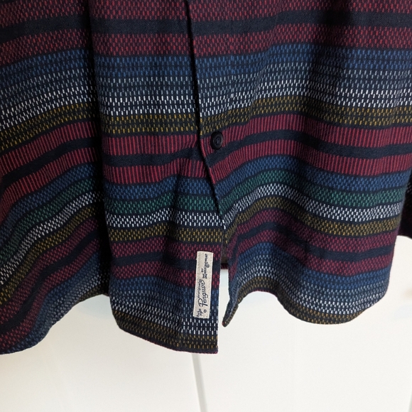 Original Penguin 100% Cotton Button Down Shirt sz XXL - Colorful Stripes - Picture 6 of 6
